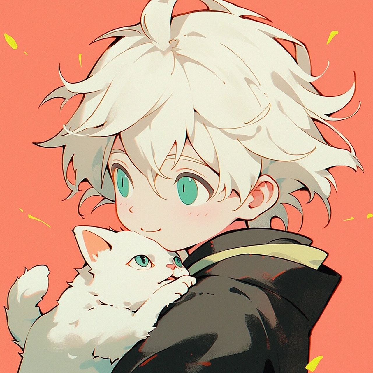 可爱加倍|少年与猫动漫头像 这次有多画风融合喔78#动漫男头# #动漫