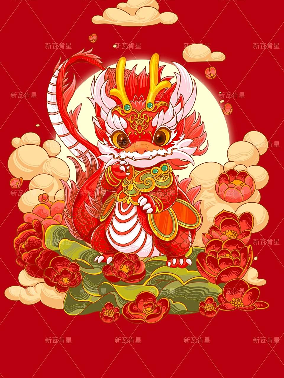 每日一画画|2024龙年ip形象第一弹12/100 开始画龙年的插画形象,这是