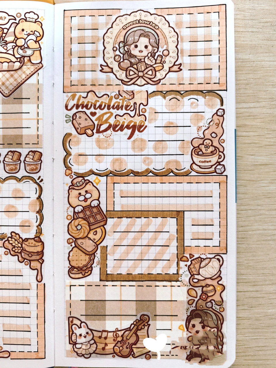 小麻薯weeks手帐排版             小麻薯奶茶嘉年华棕色系手帐排版