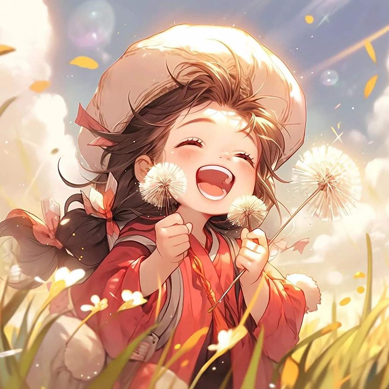 蒲公英女孩头像头像 可爱 治愈  蒲公英,无牵无挂,无欲无求,风起而行,