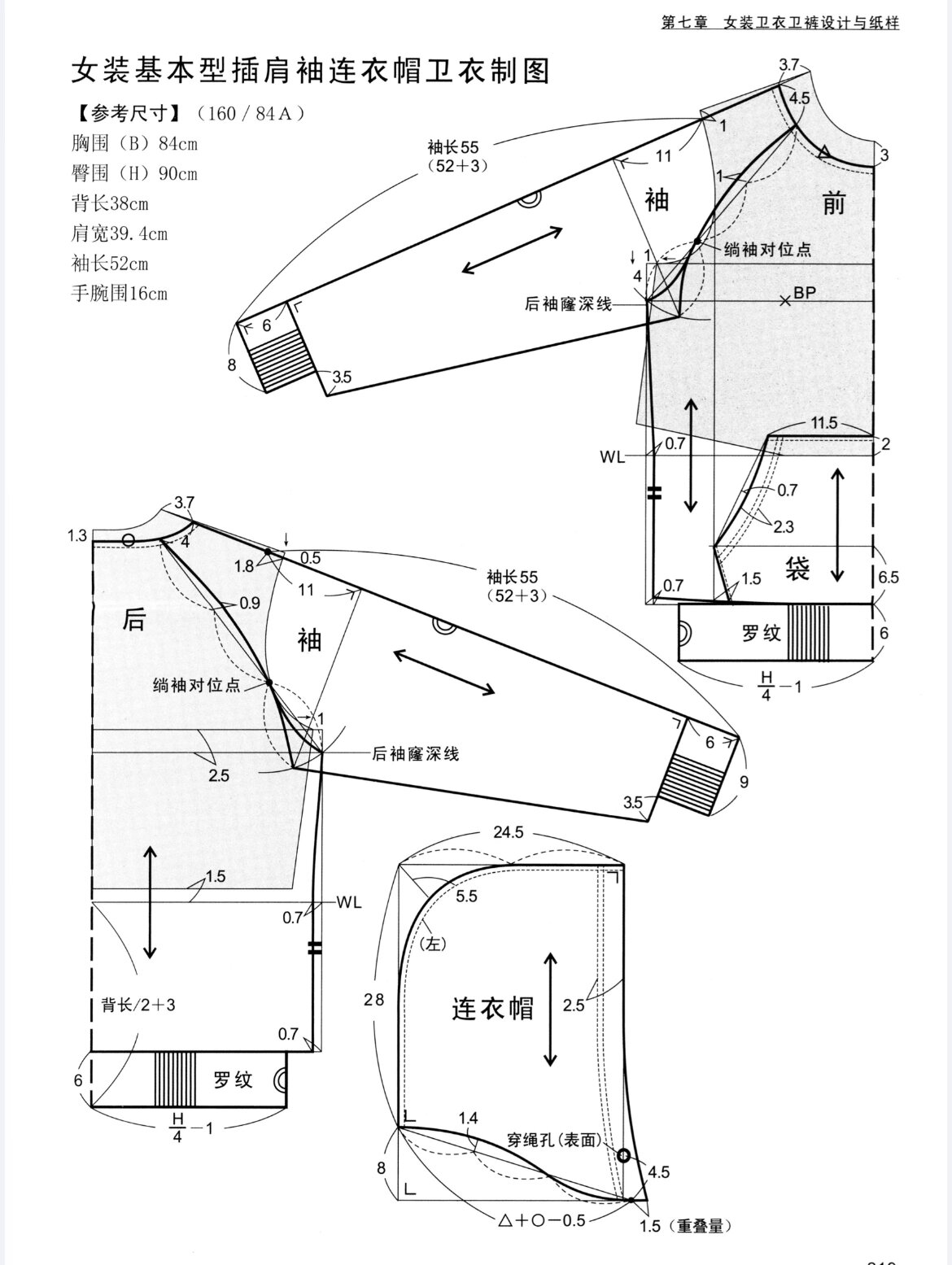 圆领卫衣裁剪图和公式图片