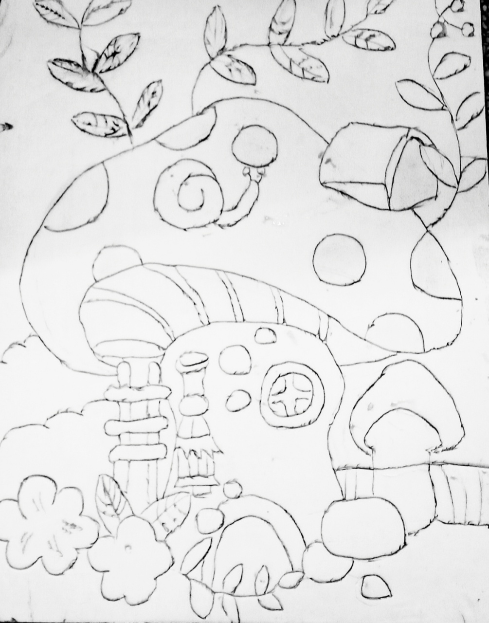 吹塑纸版画 之前崔更的来更咯 其实原图并不是特别好看 用黑色打底