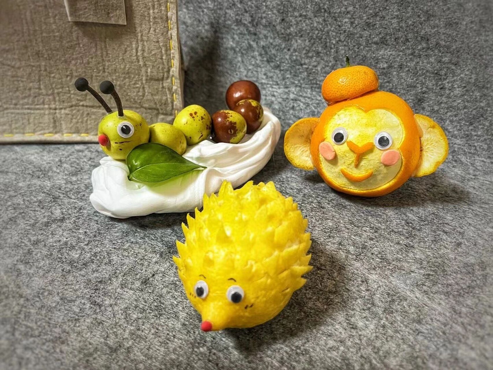 不费爹妈系列原创幼儿园手工水果小动物