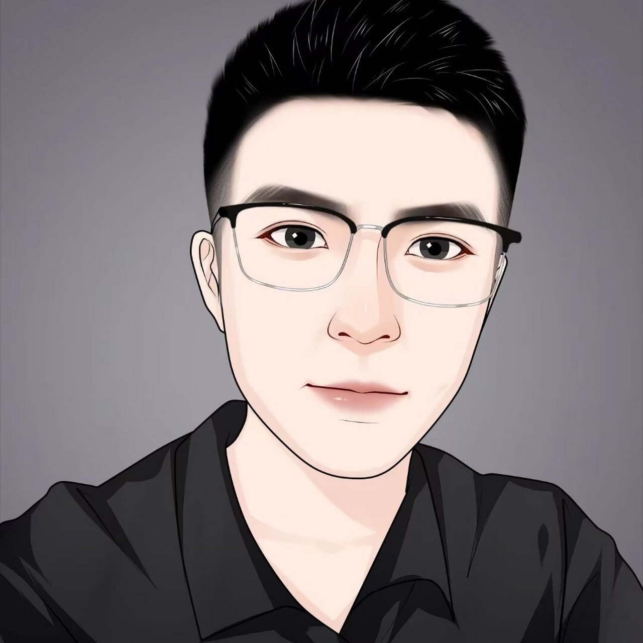 男性手绘头像|大叔手绘头像