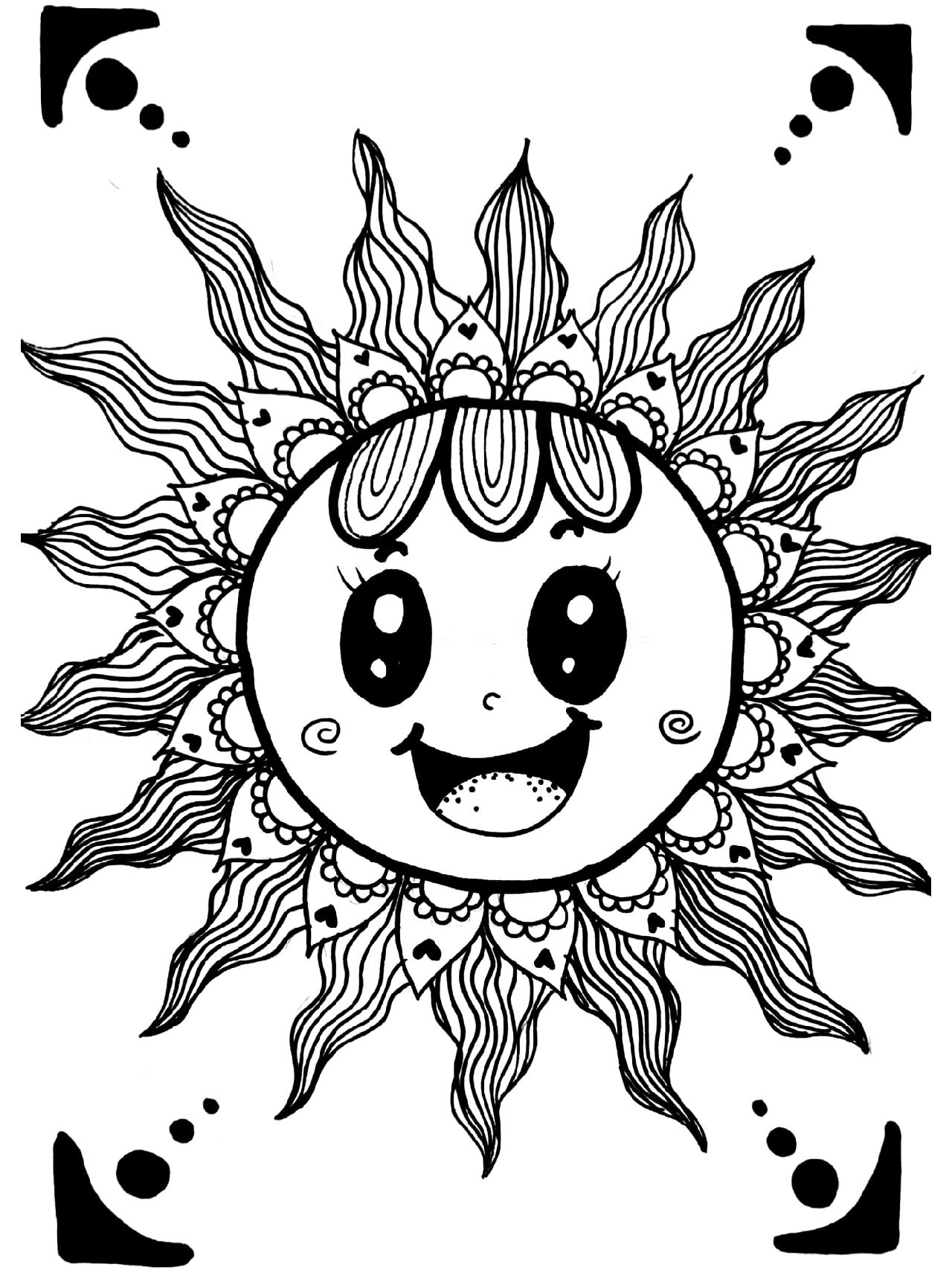 线描装饰画 太阳7715