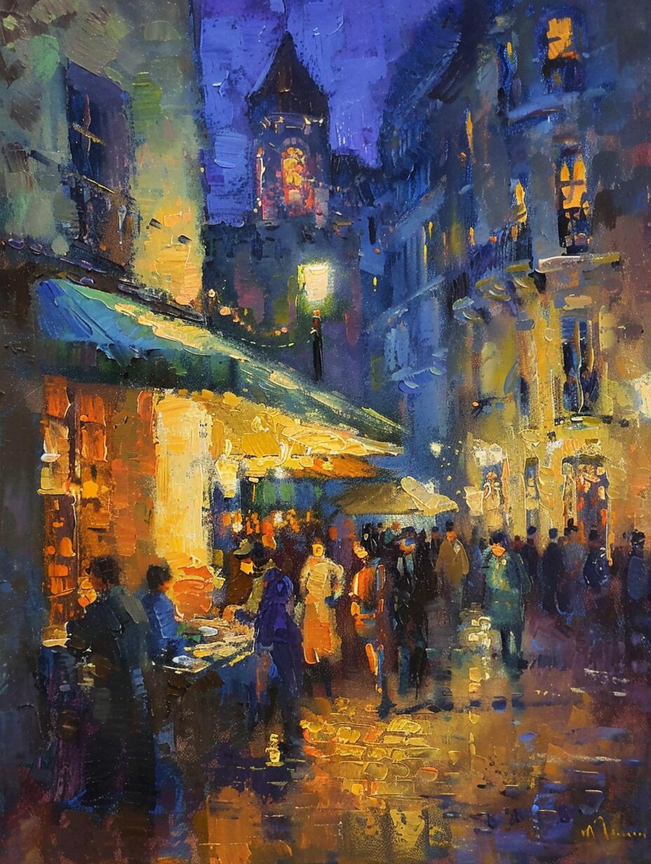 街灯下的生活气息