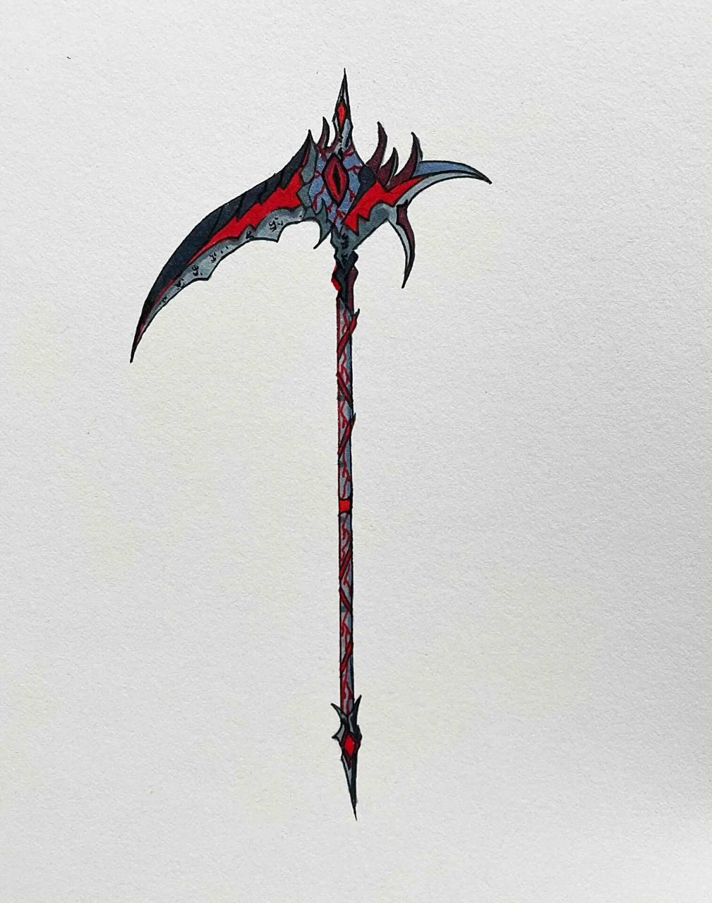 血元素暗元素镰刀绘画过程