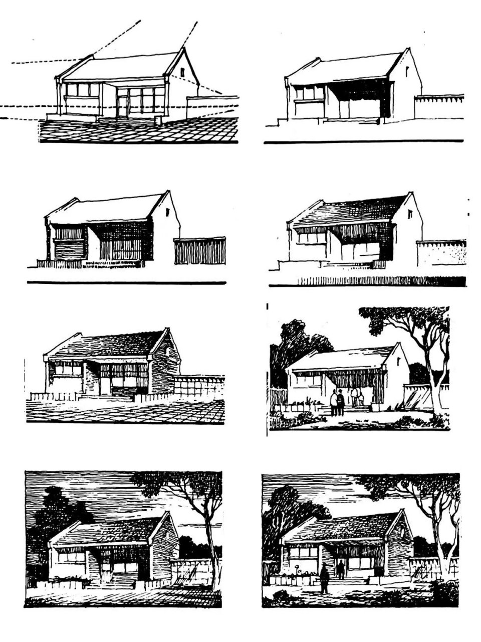 素描画房子步骤图片