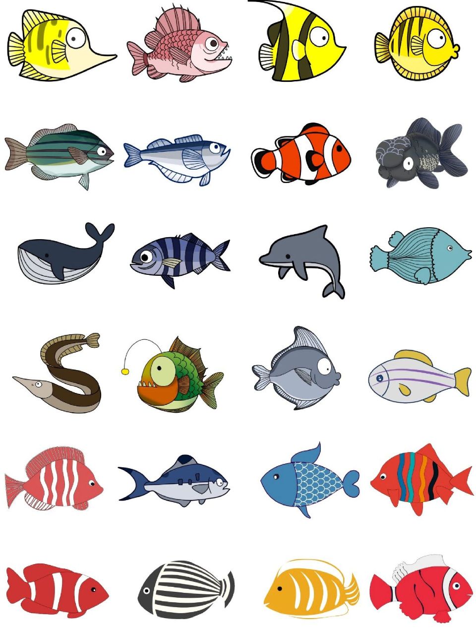 素材分享|手绘卡通可爱海洋鱼类小动物插画 宝子们,大家好.