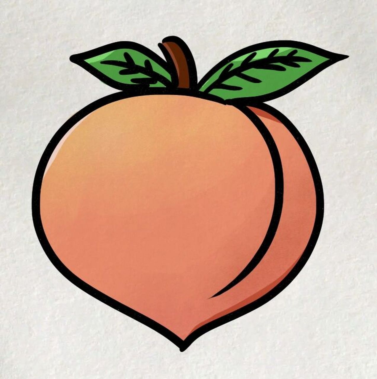 水蜜桃99的简笔画教程 一个桃子99