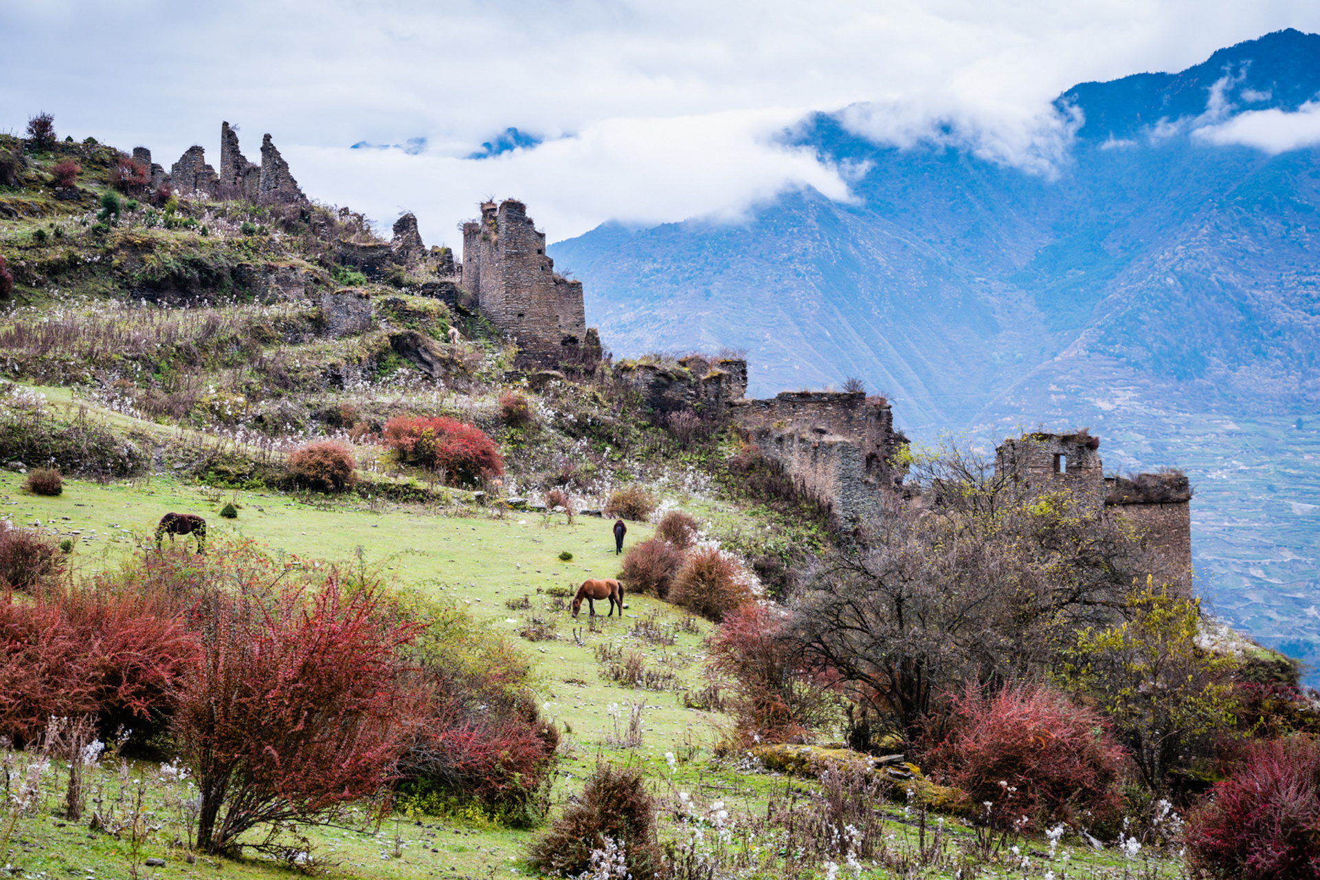 九子寨-四川的马丘比丘 九子寨位于阿坝州理县木卡乡,2600米的海拔