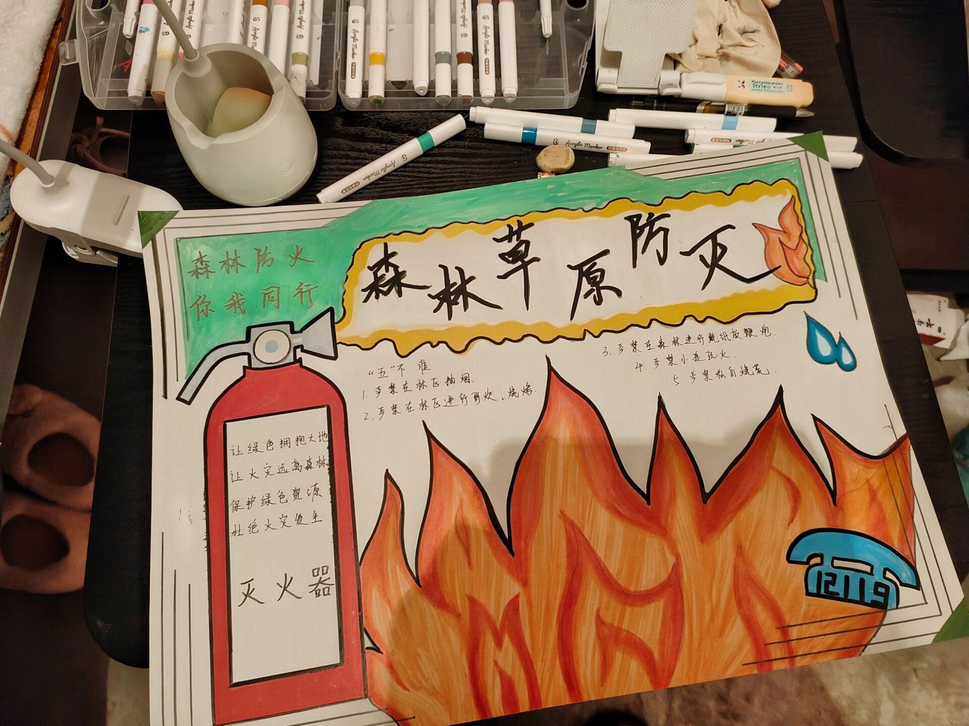 森林草原防灭火手抄报 幼儿园森林草原防灭火手抄报