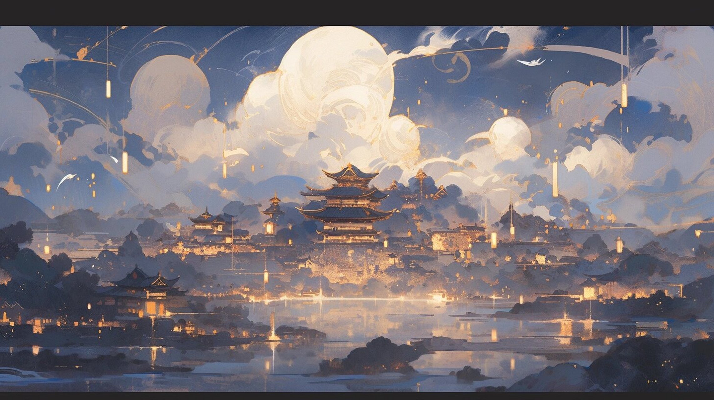 古城‖富丽堂皇 有些玄幻风的古风壁纸 感觉很好 冷色调 欢迎评论