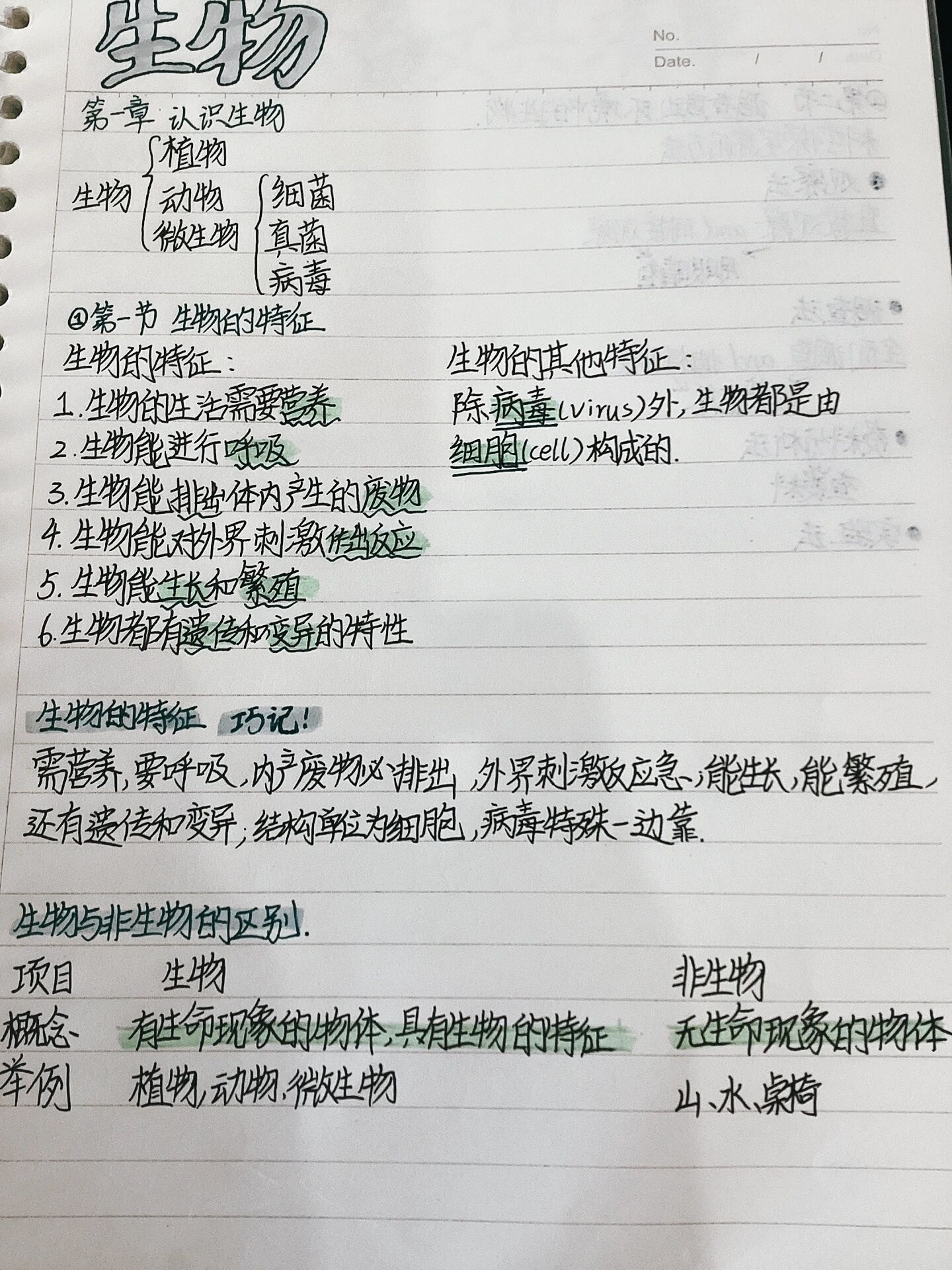 七上生物|第一章1.2节|笔记92