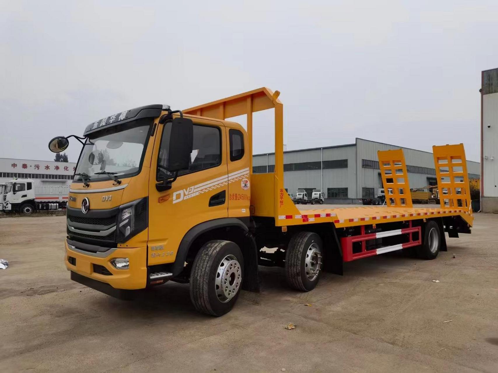 东风华神国六dv3小三轴平板车,潍柴220马力,法士特8档变速箱,10吨后桥