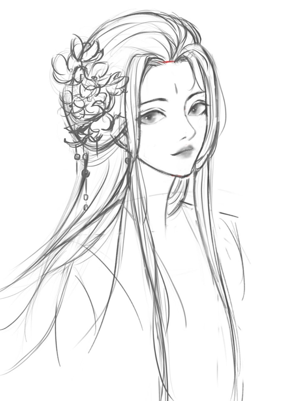 画古风小姐姐教程 附详细步骤 临摹第四张图,网图不知道画师,侵删 总