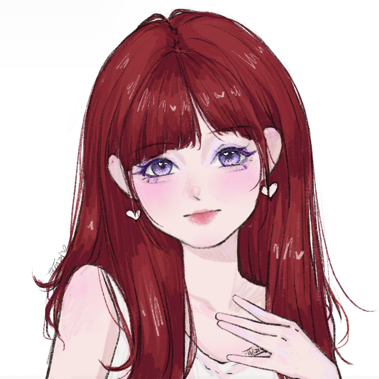 红发美女|女生头像 #我的随手画# #笔记灵感# 学习画风打标签#漫兔风