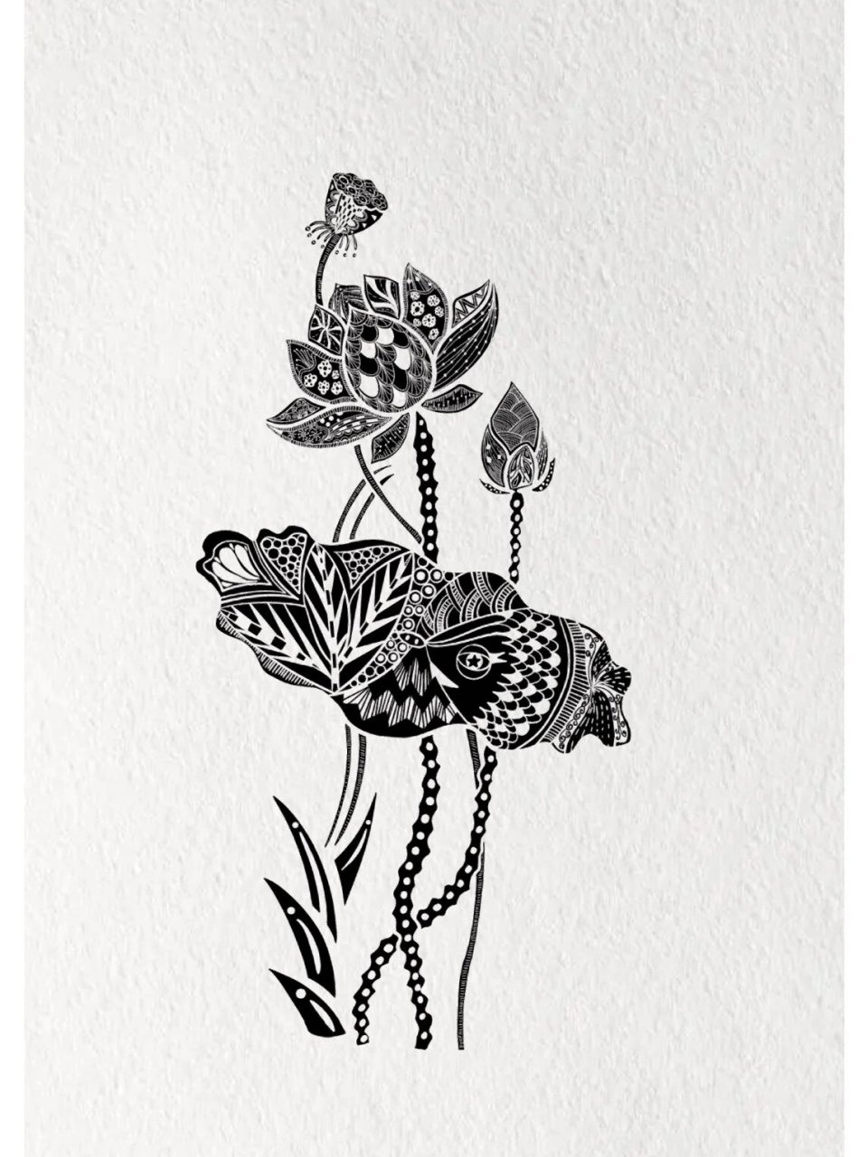 我的传统纹样课～荷花图 如有相似,尽请谅解 作业广泛参考了 工具