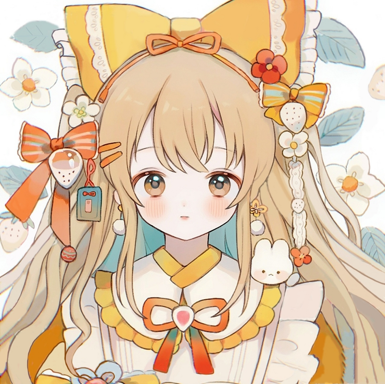 超仙小兔草莓花朵女孩系列头像 (上) 希望这期能火,也希望大家喜欢 不