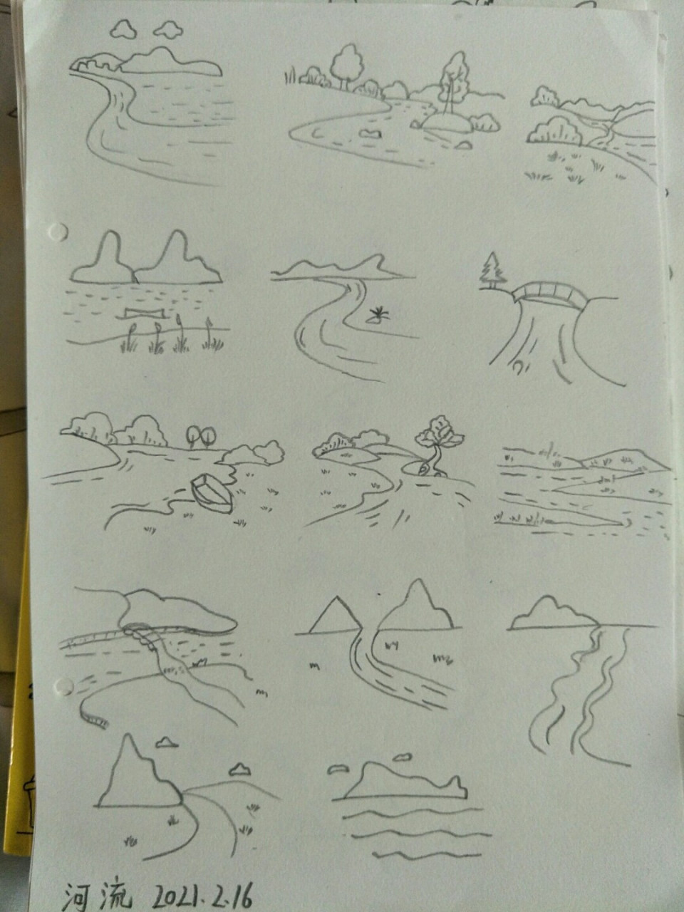 简笔画河流,坚持打卡 #绘画