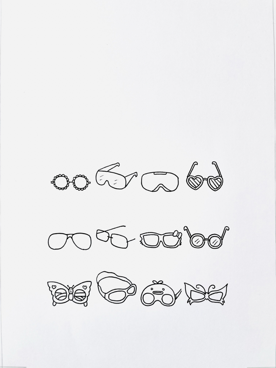 【简笔画】眼镜👓 分享一组眼镜简笔画 感觉已经画的超全啦😂