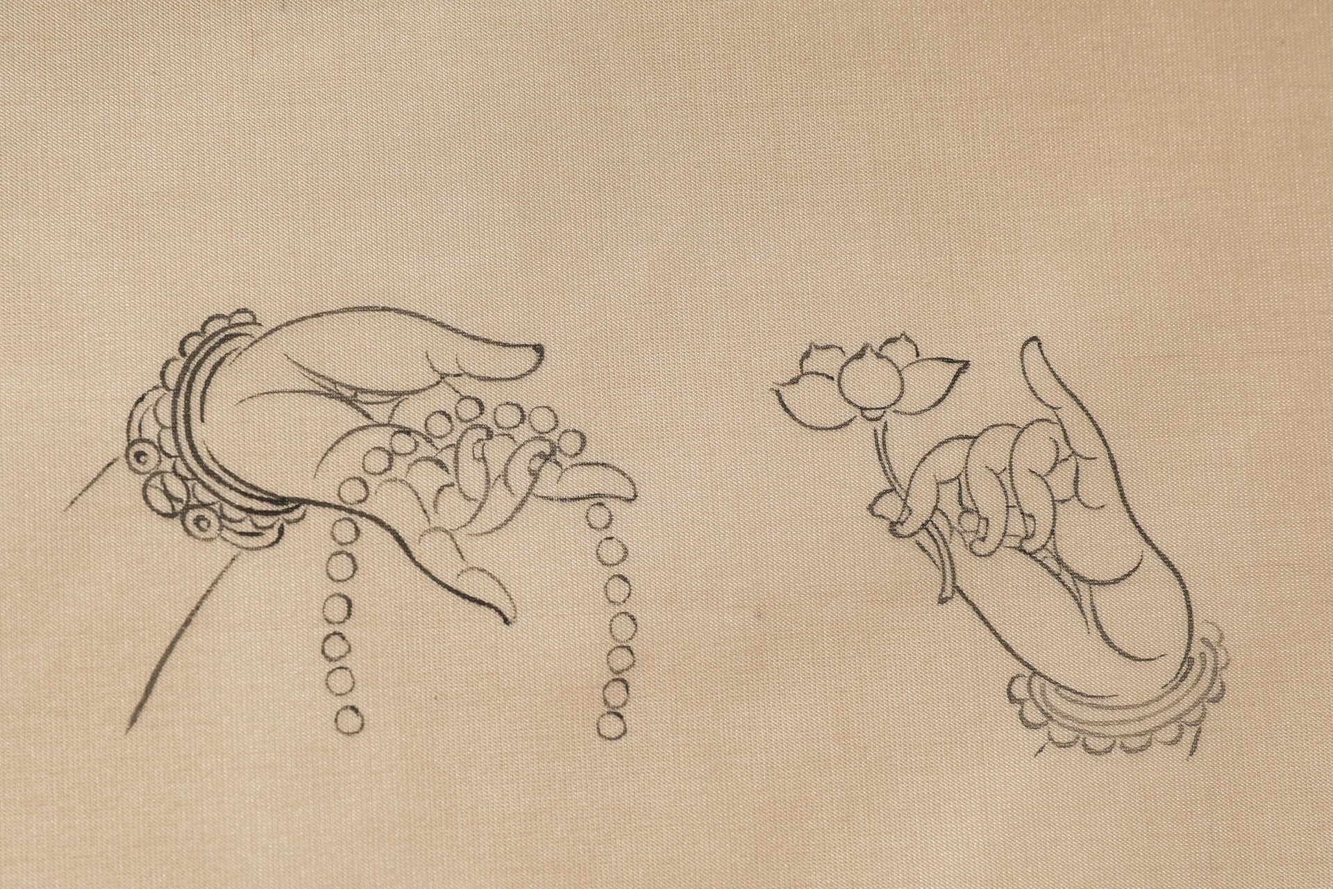 美的极致 临摹敦煌手姿白描(一) 敦煌壁画中佛像的手姿也是敦煌艺术的