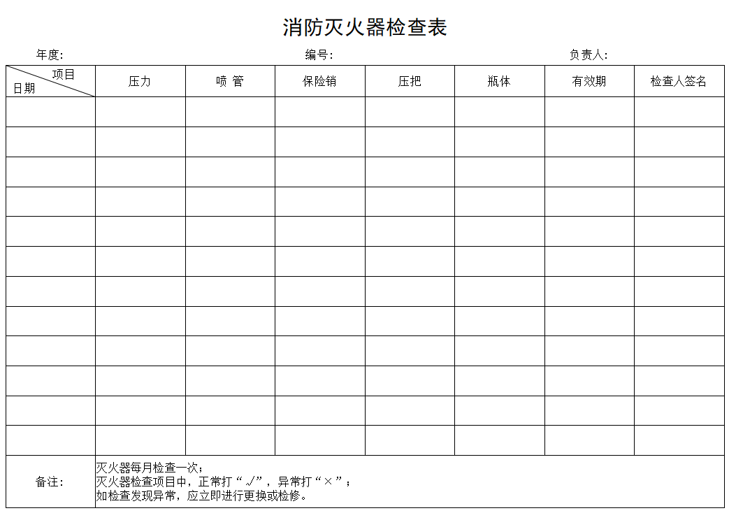 灭火器点检卡是什么图片