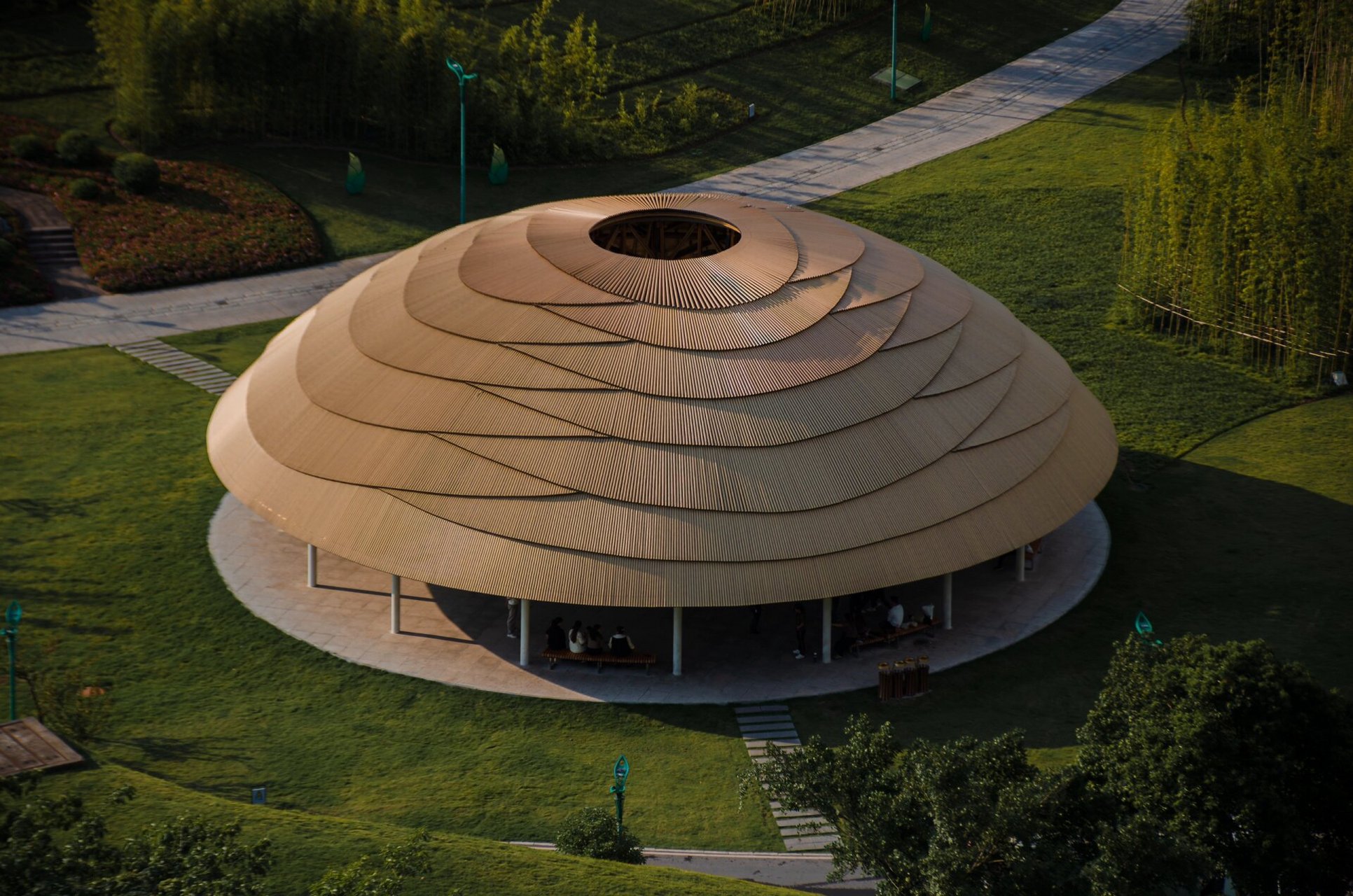 宜宾竹文化生态公园 三江新区竹文化公园的建筑都很有特色,很多建筑都