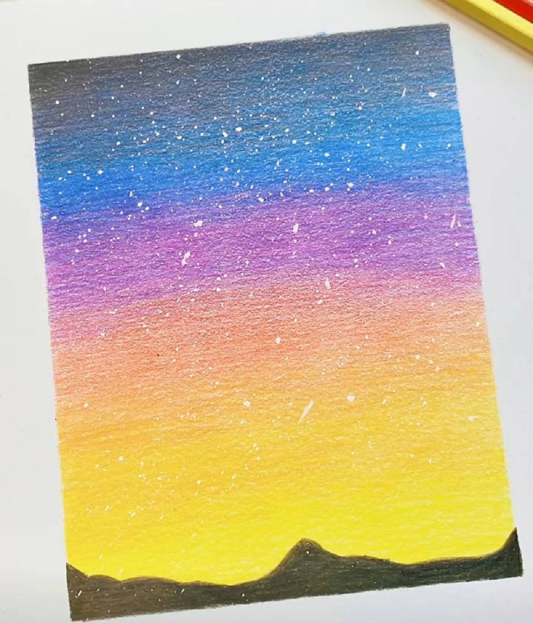 蜡笔画星空 今天发布一下蜡笔画星空吧969696