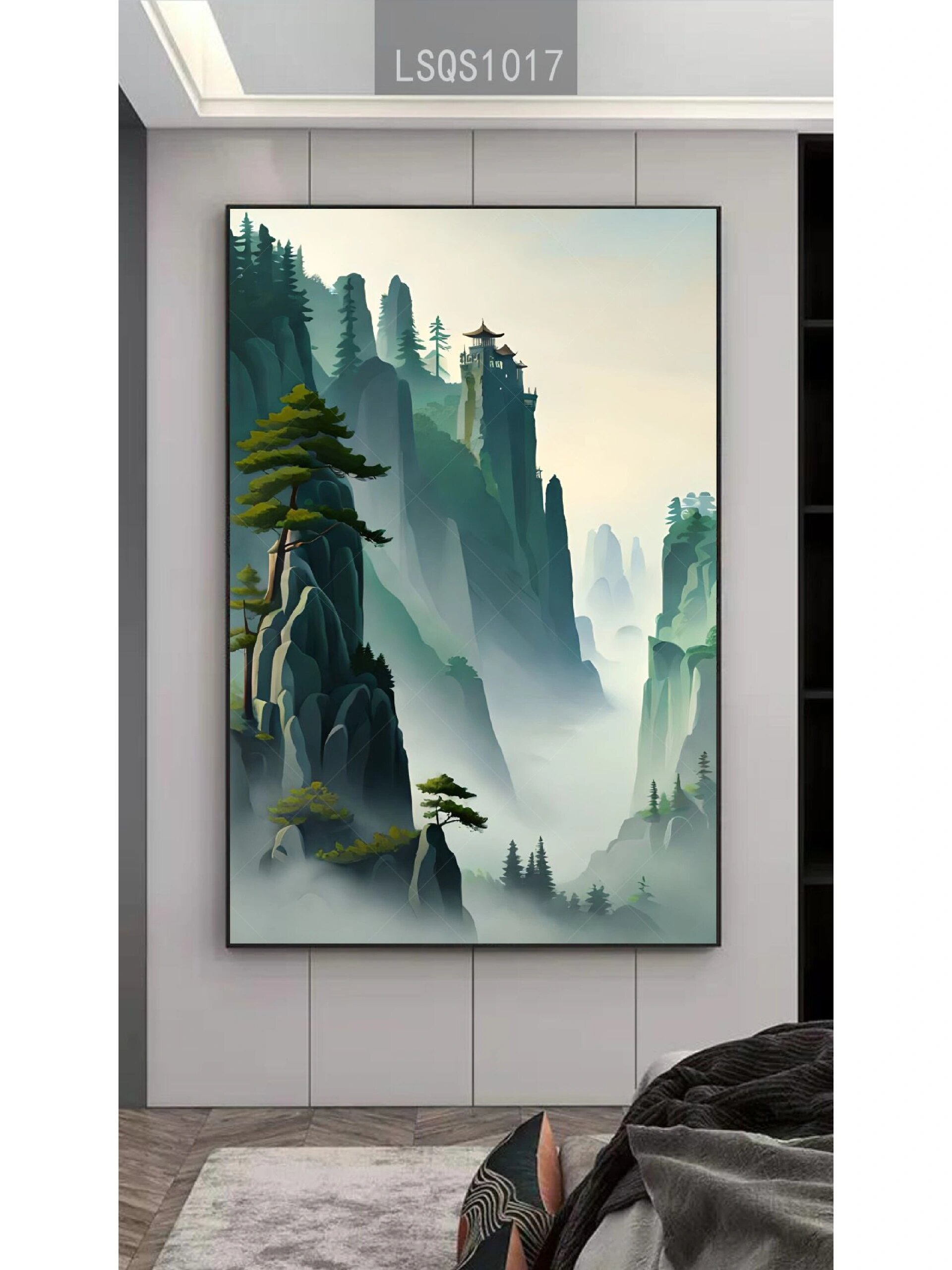 画背有靠山图青山绿水现代沙发背景墙客厅装饰画高清图片素材图库大全