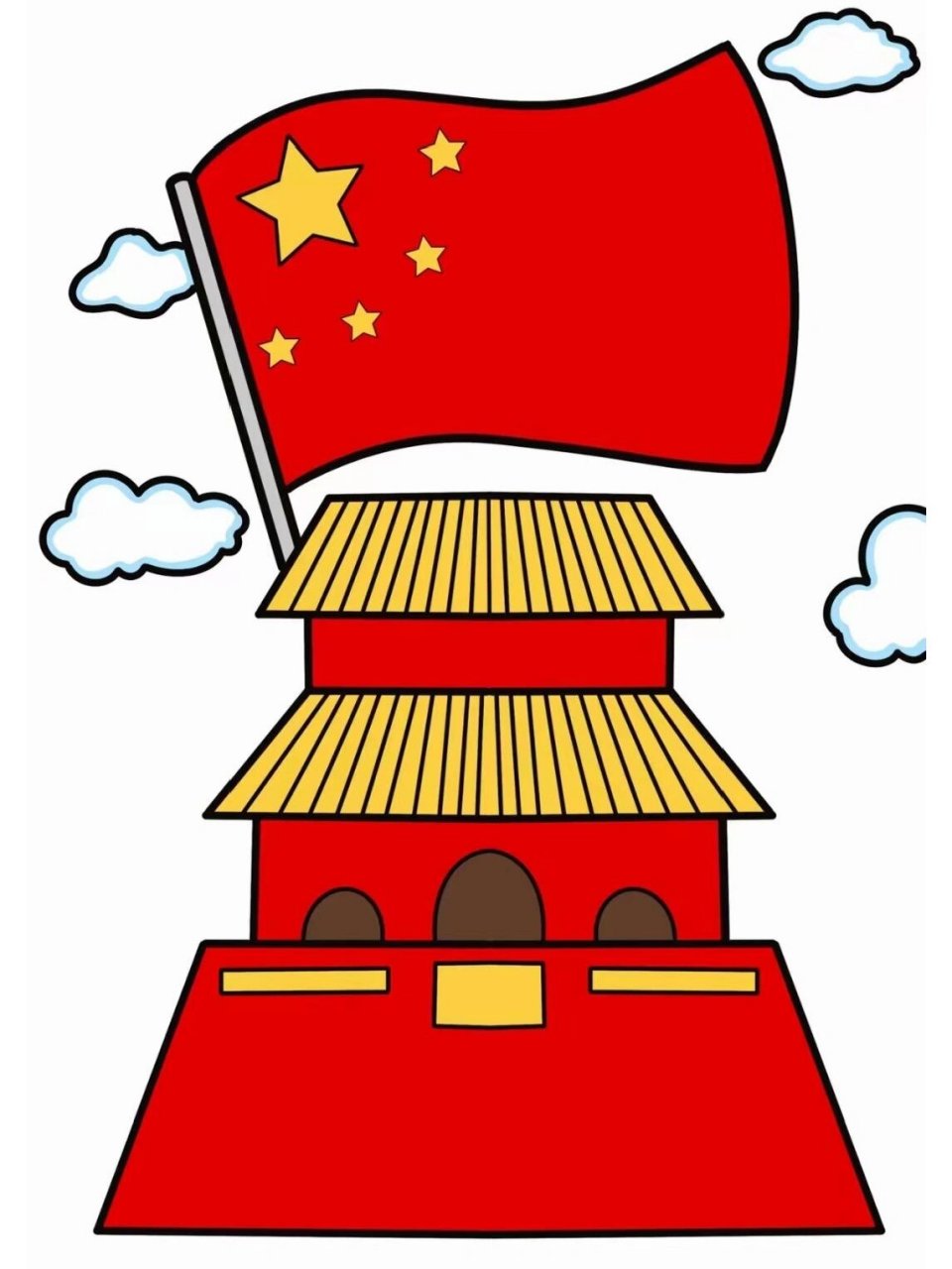 1七月一日建党,简笔画素材可打印99 7.