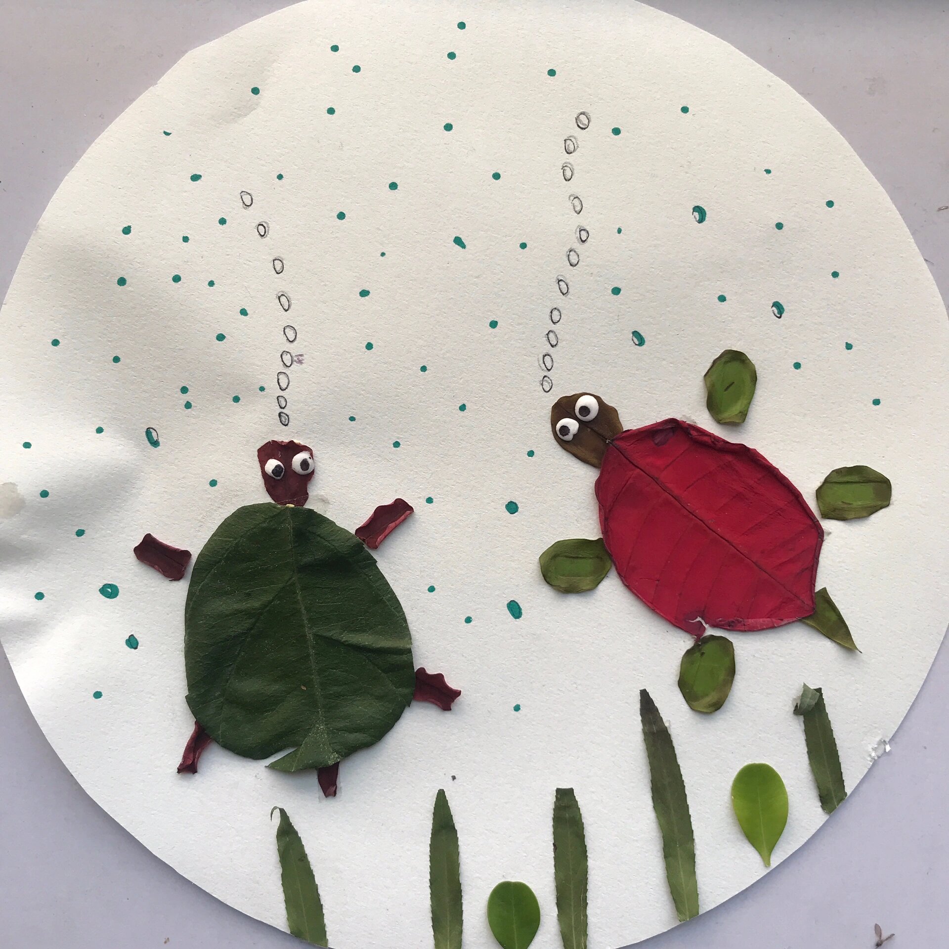 创意树叶画 | 树叶手工2 亲子作业树叶手工画,材料很简单,最后一张是