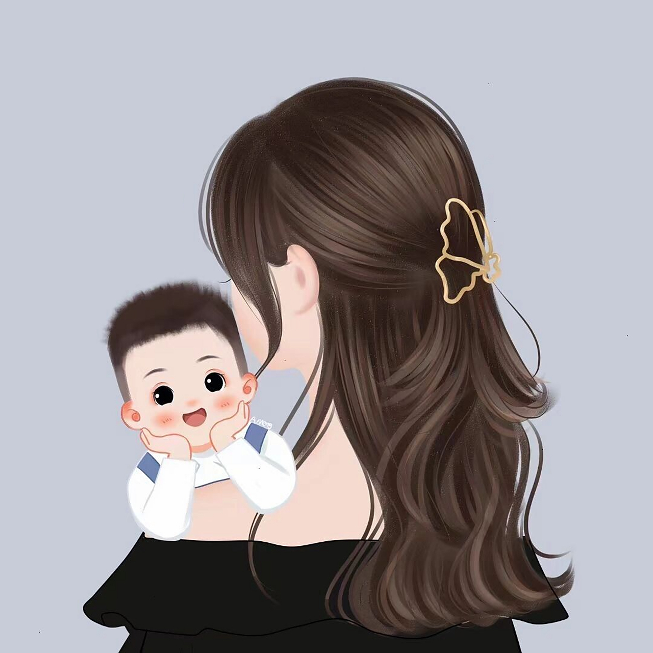 一家三口亲子卡通头像 简简单单就是幸福