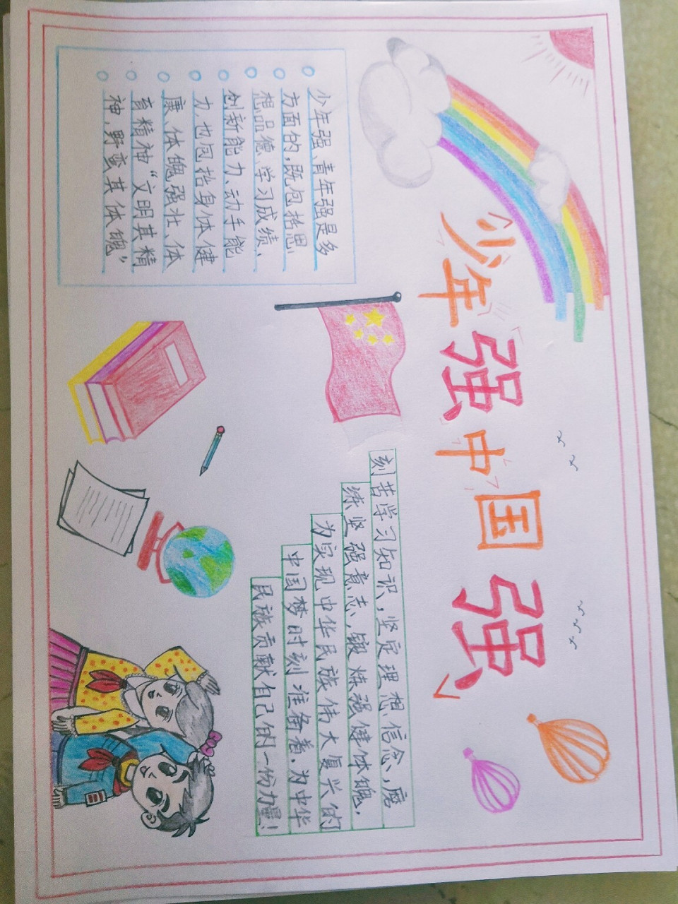 中国少年手抄报的字图片