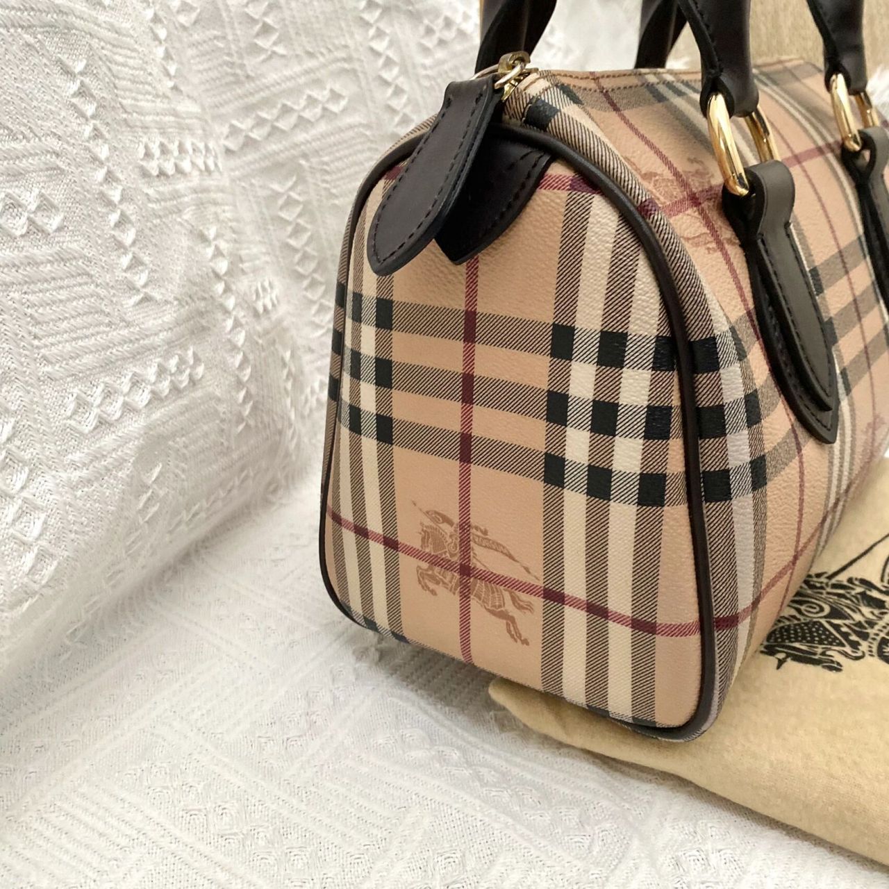 博柏利波士顿手提包 英文名称 burberry haymarket boston check