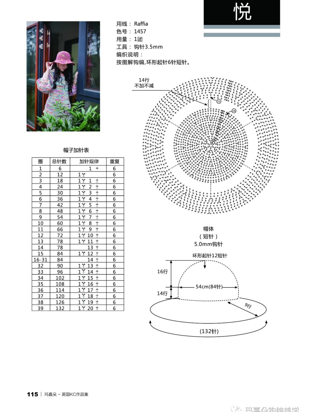 草帽制作图纸渔夫帽的裁剪与制作拉菲草帽教程图片拉菲草帽的钩织图解