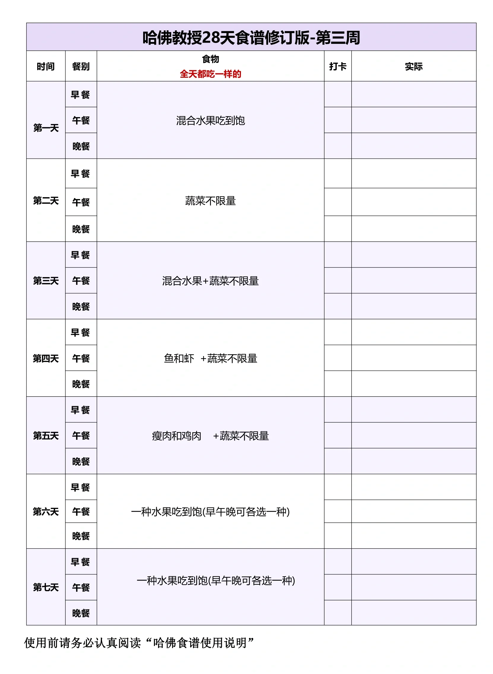 减肥计划表图片