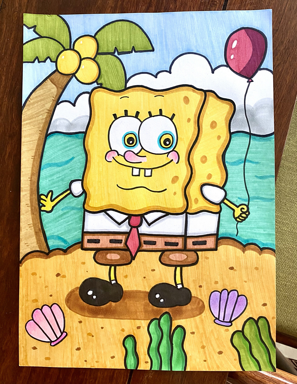 海绵宝宝度假92马克笔儿童画 卡通画素材