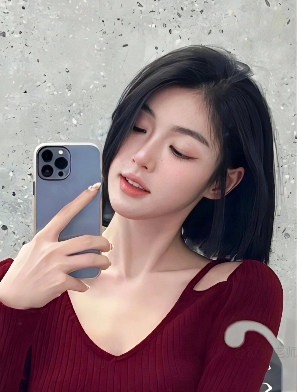 7015 齐肩短发,一刀切(简单高级)超级减龄94 完美修饰下颚线和