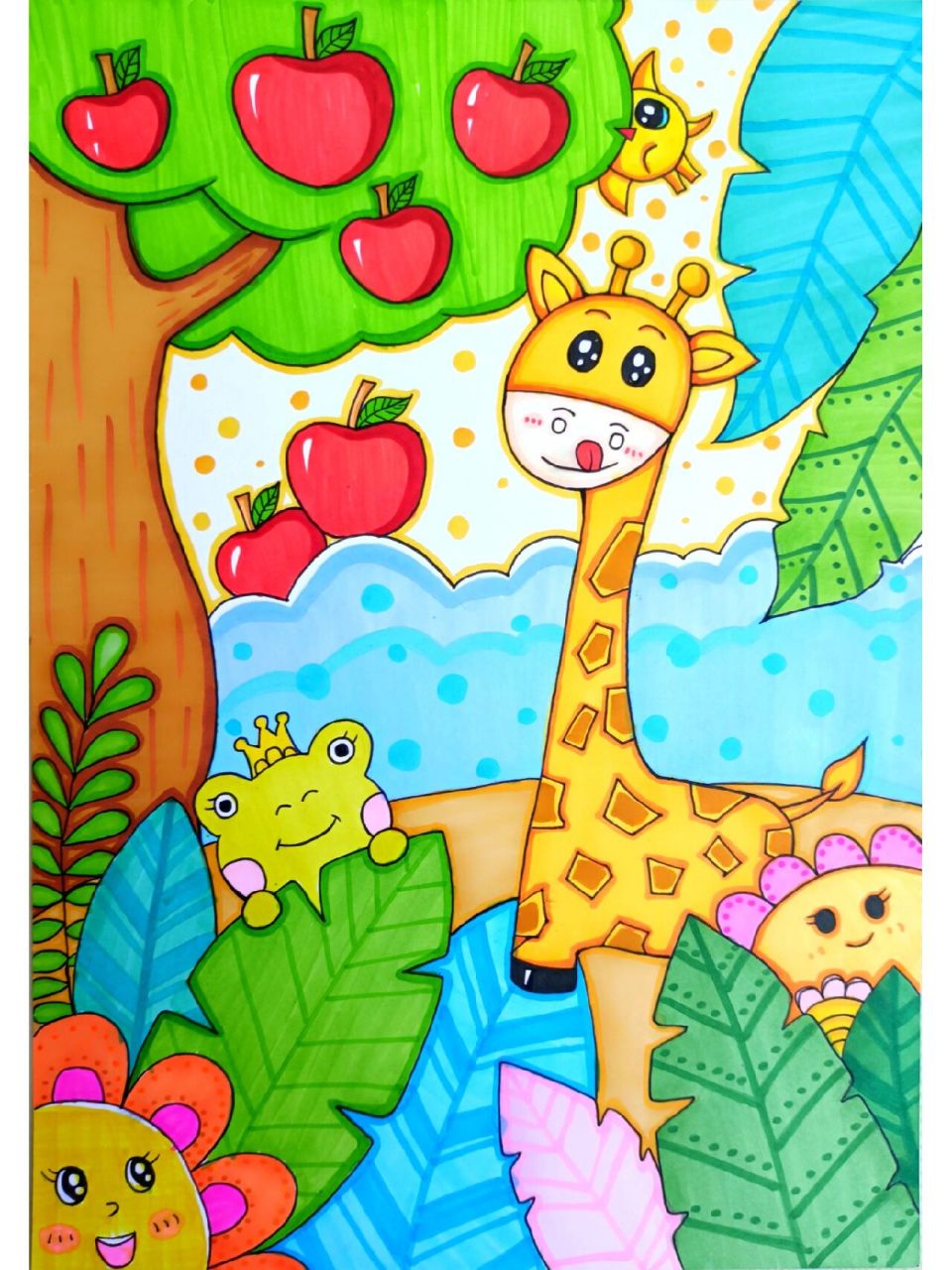 创意儿童画——可爱的长颈鹿00 长颈鹿那长长的脖子和长长的四条腿