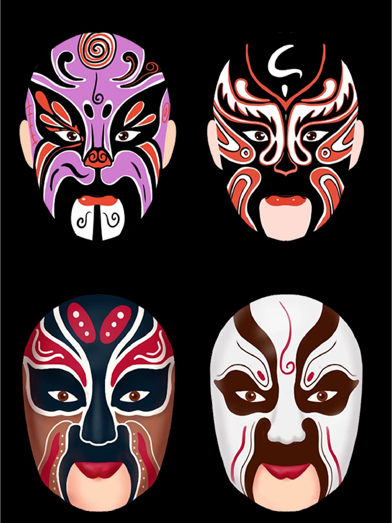 素材分享|国风系列之脸谱魅力2