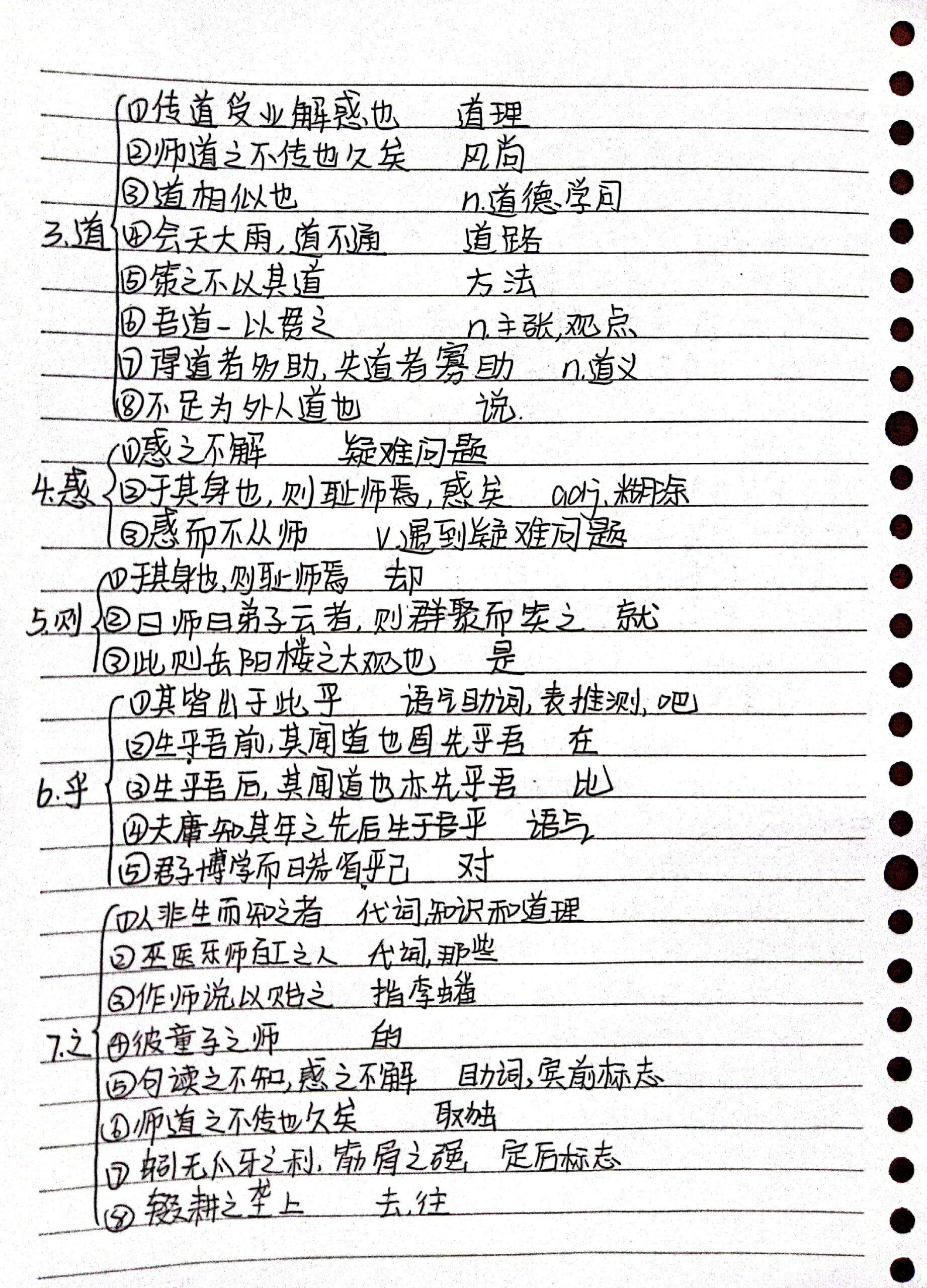 高中语文必修上册《师说》文言知识点