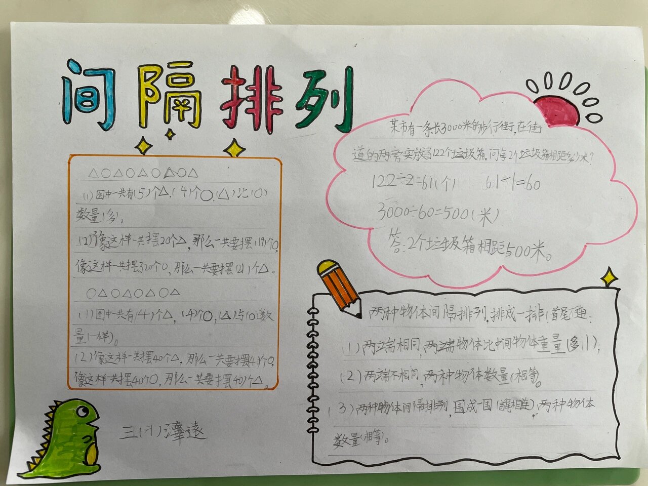 数学间隔排列手抄报