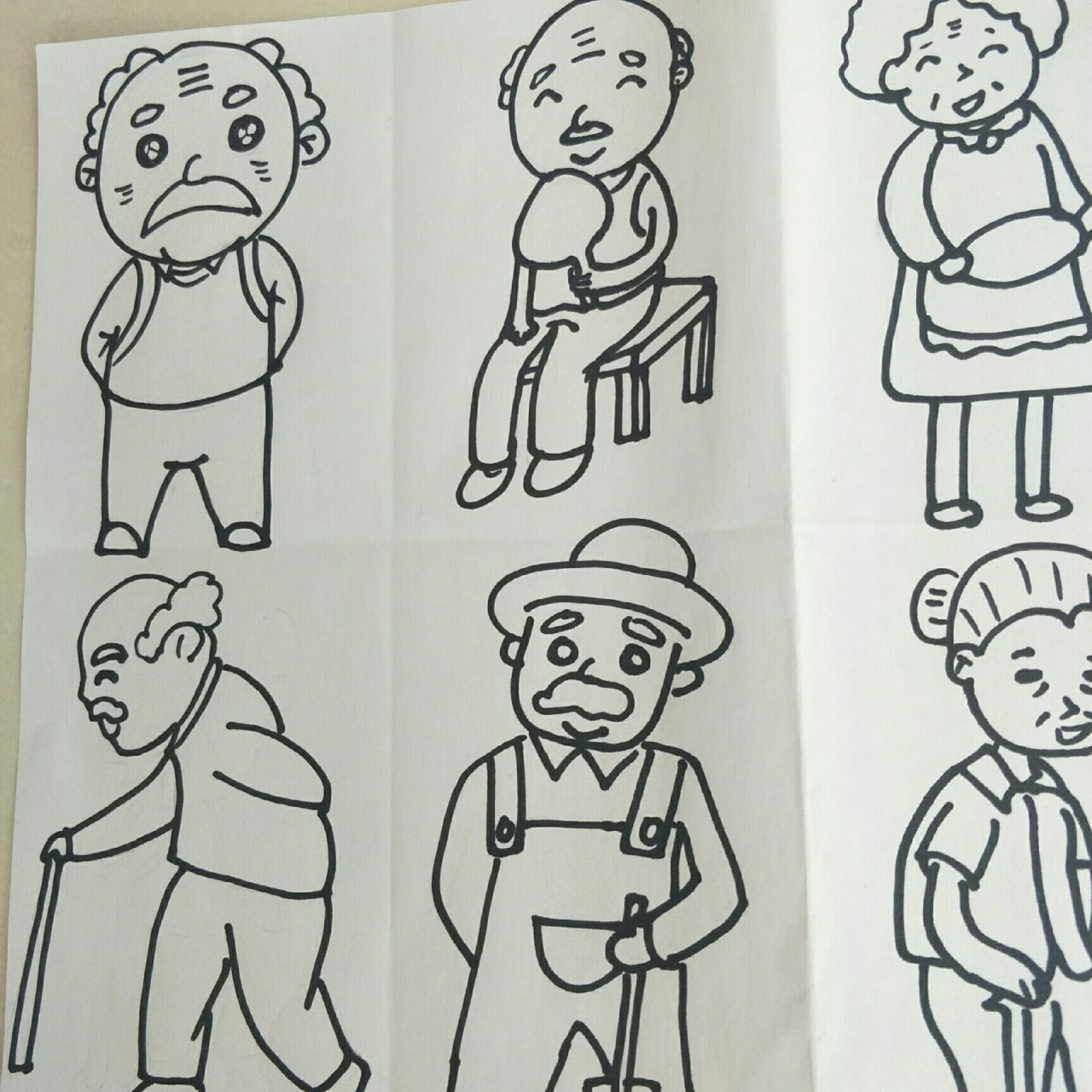 人物简笔画(五)——爷爷奶奶 好久没画了. 手抖日常x﹏x