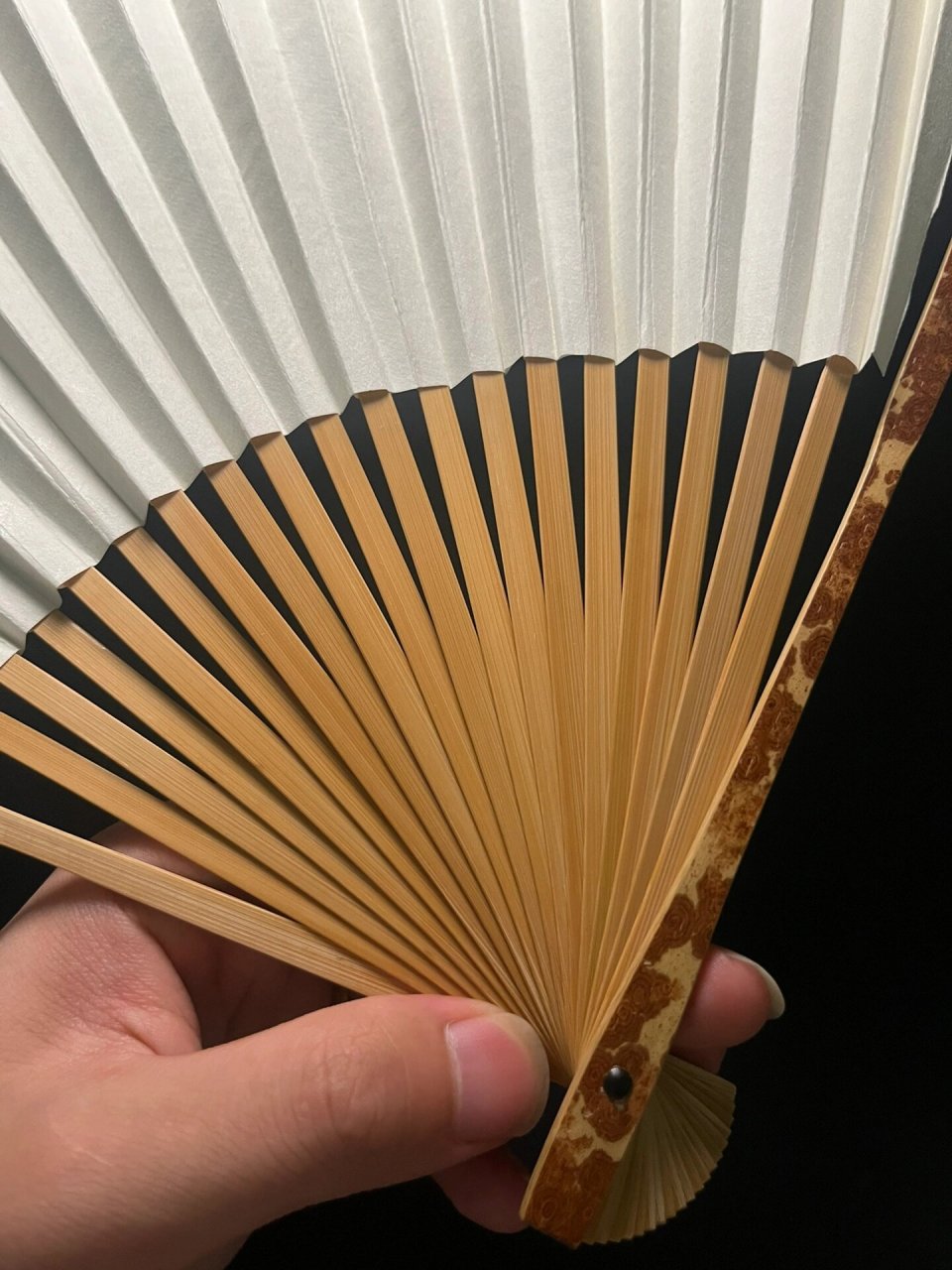 精工美人肩古方头湘妃竹秋扇折扇 精工美人肩古方头湘妃竹秋扇折扇