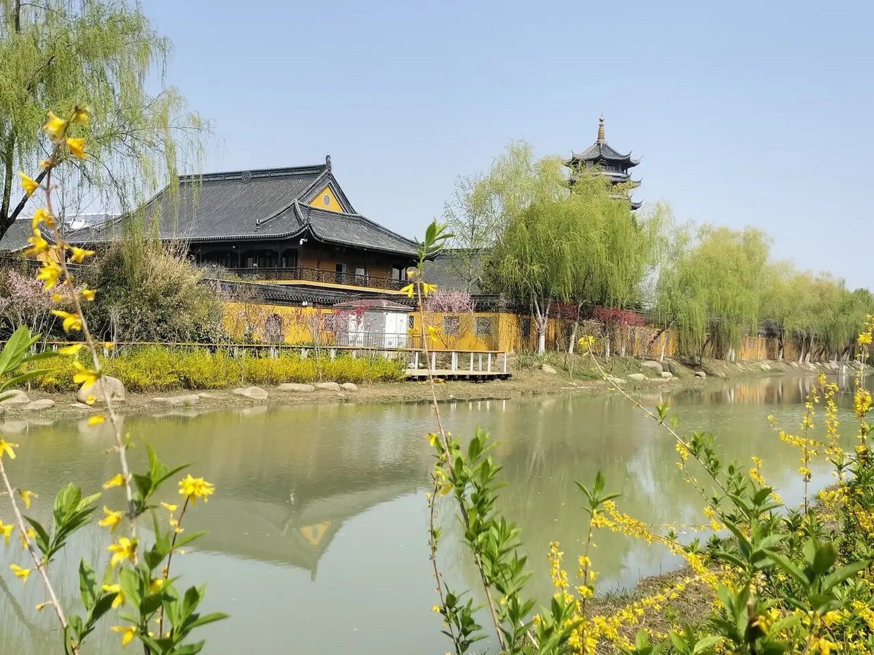 泗水河畔春光美 泗水河畔春光美, 桃红柳绿景明媚; 蜂飞蝶舞芬芳溢