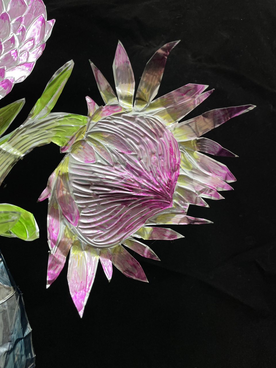 锡箔纸少儿手工课7015|瓶花|帝王花 9969959-12岁作品