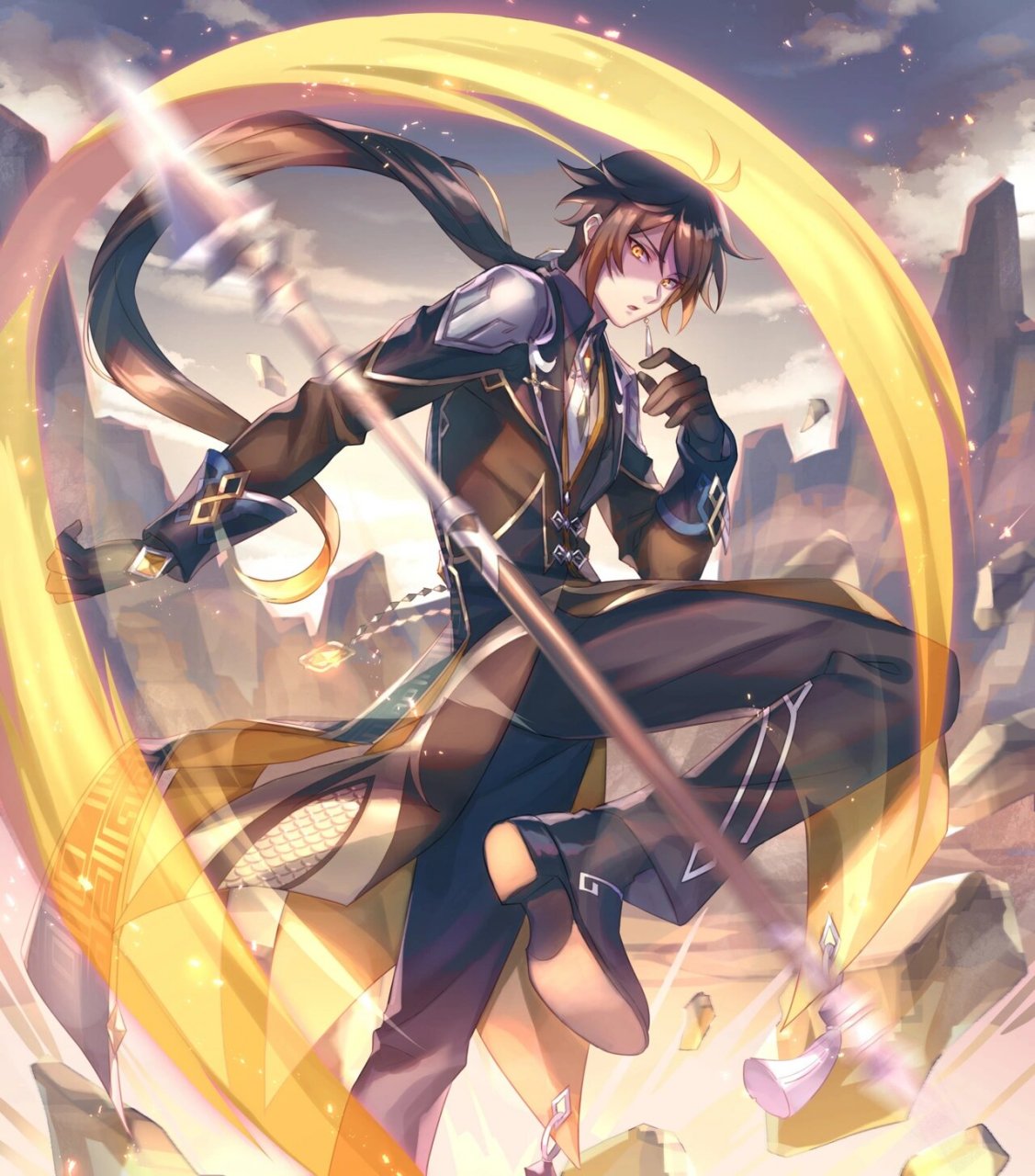 【钟离】特辑 原神 二次元游戏动漫男生图片壁纸背景插画头像