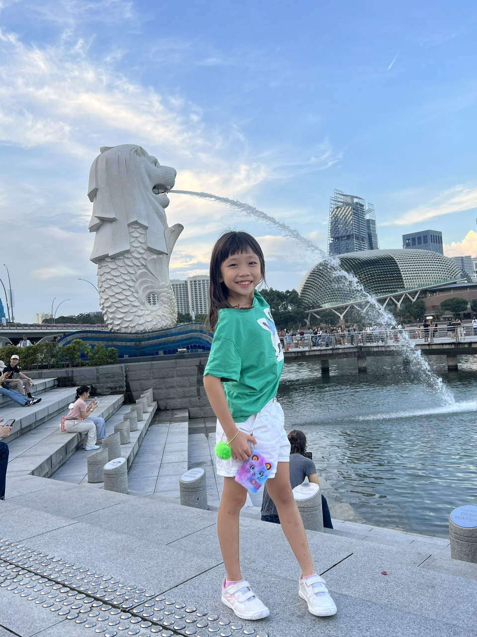 9492金沙对面鱼尾狮公园merlion 日夜游客照 天气晴朗7715