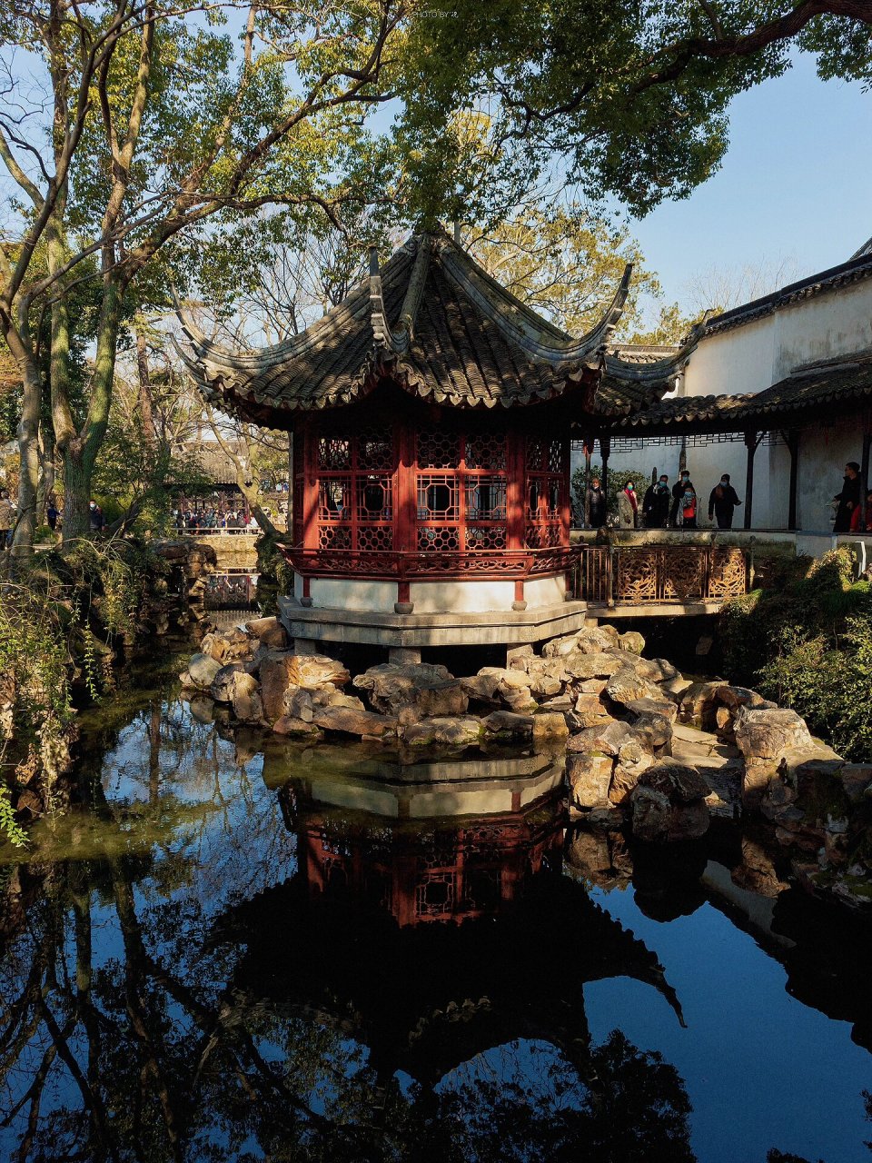 拙政塔影亭        拙政园的塔影亭